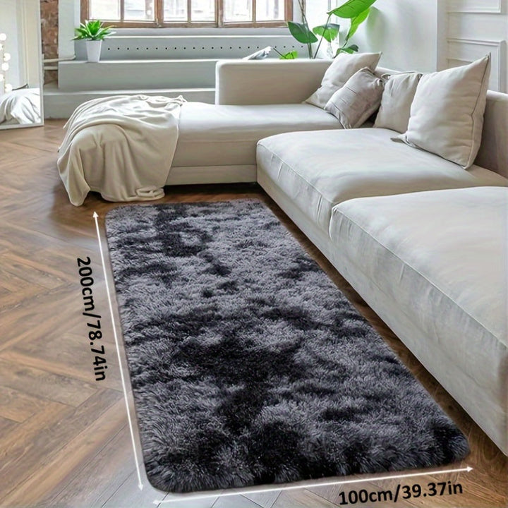 1 alfombra suave y peluda para sala, tapete de poliéster teñido al estilo tie-dye, antideslizante y lavable en máquina, decoración para dormitorio, sala de juegos o residencia estudiantil