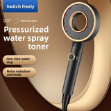 1pc, Cabezal de Ducha de Alta Presión con Tres Modos - Ahorro de Agua, Rociador Manual Ajustable, 5 Modos para una Experiencia Mejorada, Montaje en Pared, Diseño Redondo, Accesorio Moderno para Baño | Duradero y Resistente