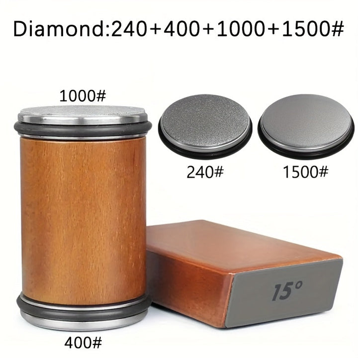 Afila Cuchillos de Diamante Profesional con Ángulo de 15° & 20° y Soporte Magnético - Afilador Manual Portátil para Cuchillos de Chef y Utilitarios, Diseño Compacto Duradero, No Necesita Batería - Regalo Perfecto de Navidad o Cumpleaños para Cocinas Case