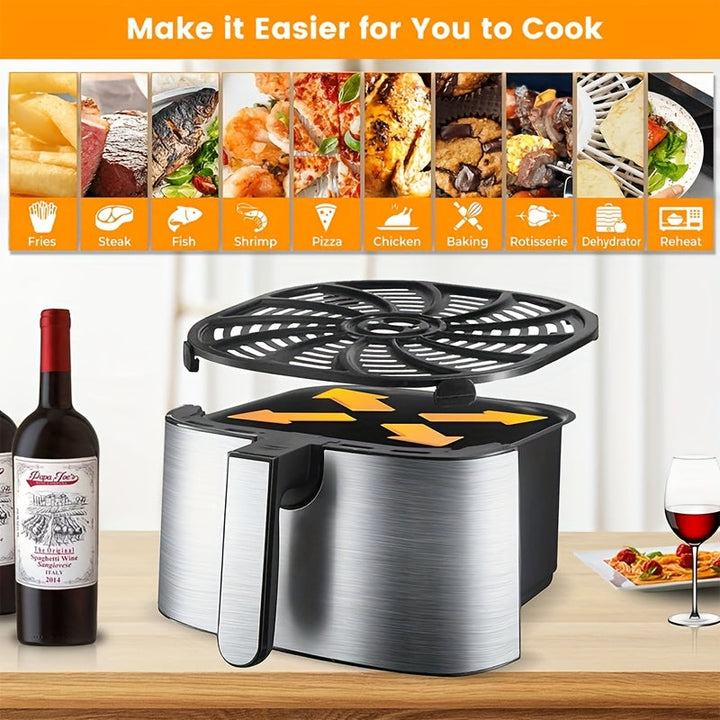 bandeja de repuesto para freidor de aire GAF de 7 tazas/3,18 kg - Acero inoxidable de grado alimenticio antiadherente con múltiples compartimentos, bandeja para BBQ y conservación para freidor de aire, parrilla, parrilla de BBQ - Segura para lavavajillas