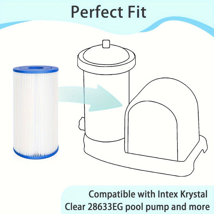 2pcs Filtro de Piscina Tipo B de Repuesto para Bomba Intex 2500 GPH - Ajuste Perfecto para Piscinas Sobre Terreno, Material PC Duradero
