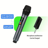 Microfono de Karaoke sin varillas, Micrófono Portátil para Fiestas en Casa, Regalo para Adultos con Soporte y Adaptador de 3.5mm Incluido