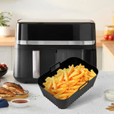 1 bandeja de horno de silicona para freír en aire, apta para bandejas de 4,5 litros, bandeja de horno reutilizable, bandeja de pizza antiadherente