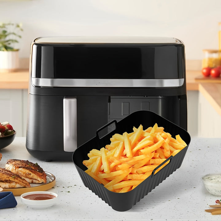 1 bandeja de horno de silicona para freír en aire, apta para bandejas de 4,5 litros, bandeja de horno reutilizable, bandeja de pizza antiadherente