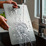 3 piezas de tablas de corte de acero de titanio de doble cara de alta calidad | Tablas de corte de grado alimenticio para cocina, preserva el sabor original sin dañar las cuchillas, adecuadas para cocinas y restaurantes. Se puede lavar en lavavajillas.