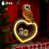 Lámpara decorativa de búho de resina con energía solar, adornos de animales para jardín exterior, batería de níquel 600mAh - XXOASIS