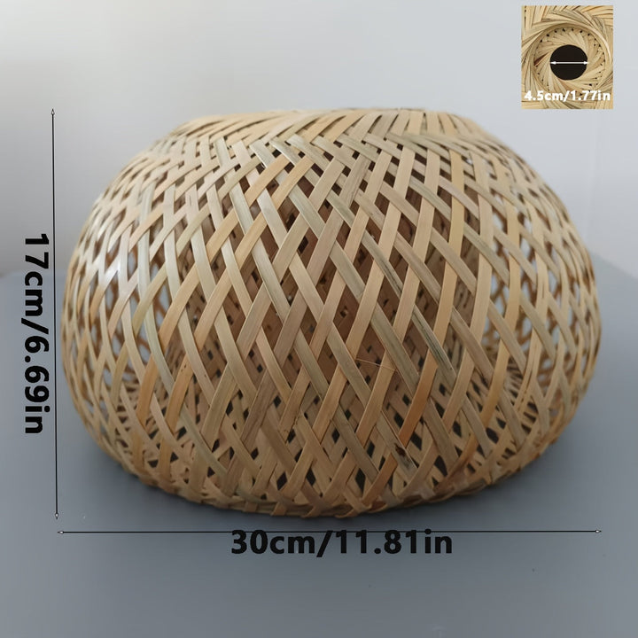 Lámpara de sombra de ratán tejido a mano estilo bohemio - Adecuada para montaje flush y luces de techo o uso decorativo, ideal para sala de estar, dormitorio, cocina y habitación de niños, área de comedor...