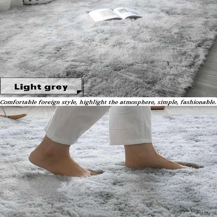 1 Unidad, Alfombra A La Moda Con Teñido Anudado, Tapete De Salón Para Limpieza En Seco, Alfombra Decorativa Esponjosa, Alfombra Cálida Para Dormitorio, Adecuada Para Sala De Estar, Área De Ocio, Accesorios De Noche, Guardarropa, Área De Estudio, Balcón,