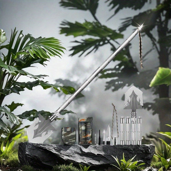 Pala plegable de acero de alta resistencia, herramienta de supervivencia multiusos diseñada para off-road, camping y senderismo, adecuada para todas las 11 fiestas.