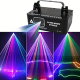 1pc YSH 500mW Proyector de haz láser RGB, luces de fiesta de discoteca activadas por sonido con controlador DMX, lámpara de animación desmontable para techo para nightclub, bar, boda, karaoke, decoración de Halloween, Navidad - Control de botón, 110-130V