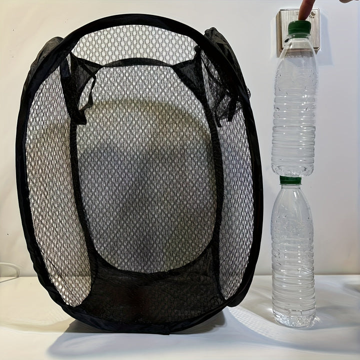 1pc Cesta de ropa plegable de malla de alta capacidad con asa, cesta rectangular de poliéster casual para baño, dormitorio, residencia universitaria - Almacenamiento y transporte fáciles, Canastas de ropa