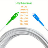 Cable de salto de fibra SCAPC a SC/UPC blindado, modo único, hilo único, compatible con OS1/OS2, 9/125um, LSZH, 3.0mm, blanco, opción de 1m-30m (98 pies), adaptadores de red USB