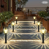 8/10 piezas de luz de proyección solar LED SolarFlare, patrón de cascada ovalada, superficie pulida, control de interruptor, panel solar, batería de níquel, iluminación de patio no extraíble, para jardín, patio, sendero, paisaje de césped