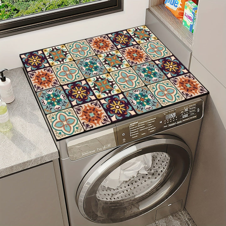 1 pieza, Alfombra de Secado Estilo Bohemio para Cocina, Almohadilla de Alta Absorción, Secado Rápido, Aislamiento Térmico, Base Antideslizante de Goma, Tapete para Grifo, Accesorios para Cocina, Restaurante y Café