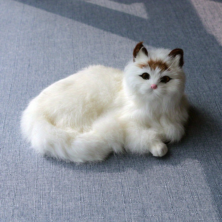Estatua de gato lindo simulado, adorno, decoración del hogar, adecuado para adornos de salas de estar, estanterías de libros, armarios de TV y escritorios de oficina, estatua de gato.