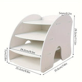 1 Paquete de Archivo de Madera, Archivo para el Hogar y la Oficina, Estante de Archivo de Escritorio para Cartas/Leyes/A4, Blanco