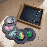 7 posavasos retro de vinilo, posavasos para café y comidas, antideslizantes y aislantes de calor, decoración de pared con discos, manteles para mesa de CD retro, accesorios creativos para el hogar