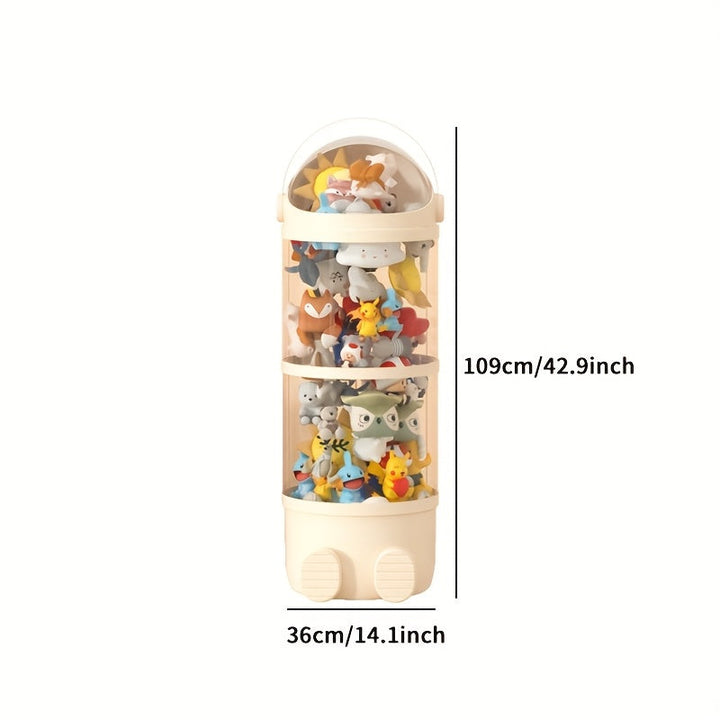 1pc Tubo de Almacenamiento para Animales de Peluche Versión Ampliada 2025, Organizador Vertical de Juguetes, Cubeta Transparente con Tapa para Juguete y Animalito
