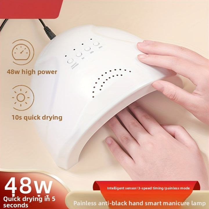 Lámpara de unión de esmalte de uñas de secado rápido, herramienta de luz de manicura LED con iluminación de sensor automático, alimentada por USB, 24W/48W con modos ajustables