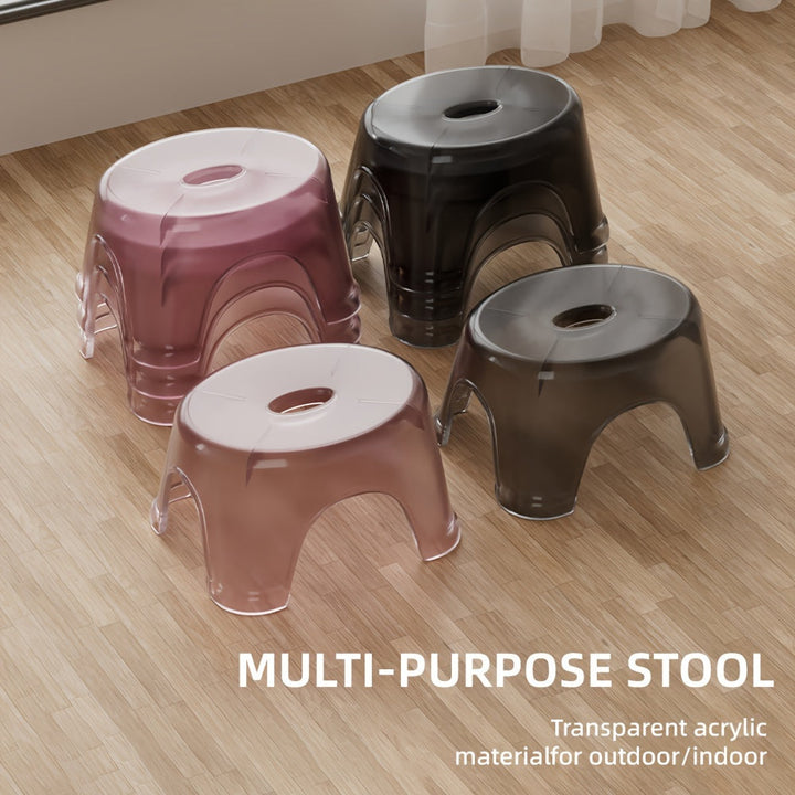 Taburete Redondo de Acrílico Transparente - Antideslizante, Material PET Engrosado para Durabilidad, Diseño Transparente para Uso Interior y Exterior, Perfecto para Sala de Estar, Patio o Oficina