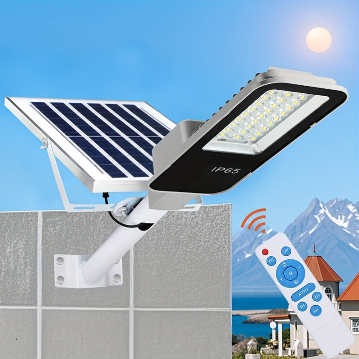 Luces Solares Inteligentes para Pared con Sensor de Anochecer Automático | Impermeable IP65 y Control Remoto | Fácil Instalación para Estacionamientos, Jardines, Porches, Patios y Caminos