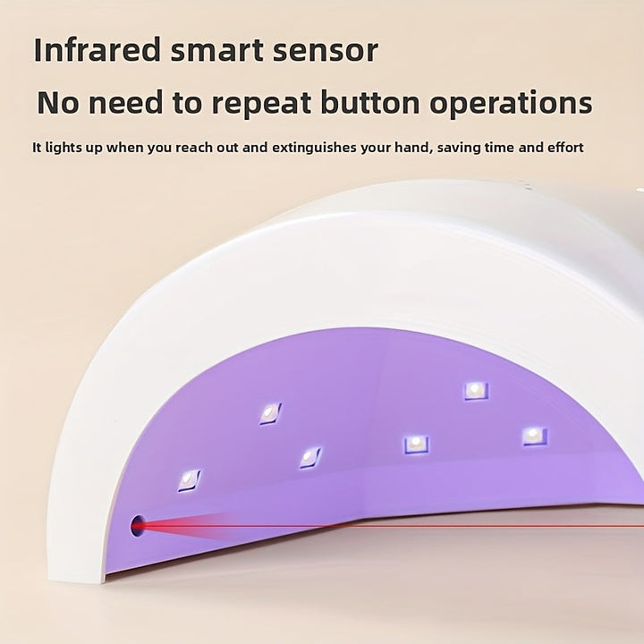 Lámpara de unión de esmalte de uñas de secado rápido, herramienta de luz de manicura LED con iluminación de sensor automático, alimentada por USB, 24W/48W con modos ajustables
