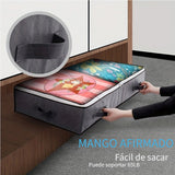 Contenedores de Almacenamiento Bajo Cama 90L, Organizadores de Juguetes y Bolsas para Papel de Regalo, Solución de Armario con Ventana Transparente y Asas Reforzadas para Mantas, Edredones, Ropa y Artículos de Cama, Almacenaje Sótano