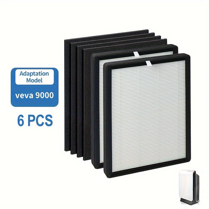 Filtros de Repuesto para Purificador de Aire TOPWELL ProHEPA 9000 - Incluye 2 H13 True HEPA y 4 Pre-filtros de Carbón Activado, Compatibles con Modelos VEVA