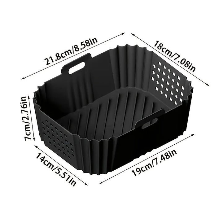 1/2 piezas de revestimiento de silicona para freidora Ninja SL401 SL400 doble capa XL con 2 cestas, bandeja reutilizable antiadherente para horno, olla de silicona fácil de limpiar para freidora, adecuada para accesorios de freidora