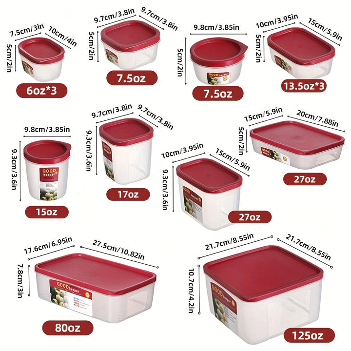 Juego de 14 Recipientes para Alimentos con Tapas a Presión, Cajas Bento, Ideales para Comida, Preparación de Comidas y Sobras, Organización de Cocina y Nevera, Contenedores BPA-Free para el Hogar y Vuelta al Colegio