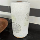 Portarrollos de bambú rústico, 1 unidad - Soporte redondo para cocina y baño, dispensador de madera estilo granja con instalación autoadhesiva, acabado natural, decoración y accesorio para baño