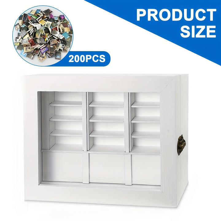 1pc Estantería Mini Hecha a Mano para la Ansiedad, Mueble de Exhibición de Madera Retro, con 200 Libros Pequeños, Decoración de Escritorio para Amantes de los Libros, Regalo de Navidad Perfecto, Diseño Independiente