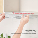 Soporte para Copas de Vino sin Taladro para Debajo del Gabinete - Estante para Vasos con Acabado Metálico y Fácil Instalación, Ahorra Espacio para Copas de Borgoña, Champán y Cóctel, Construcción Duradera