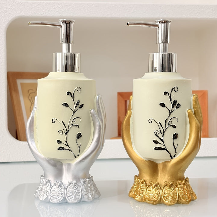 1pc Botella de Baño Dorada y Plateada, Recipiente Rellenable para Decoración del Hogar, Dispensador de Baño, Pieza Práctica para el Hogar