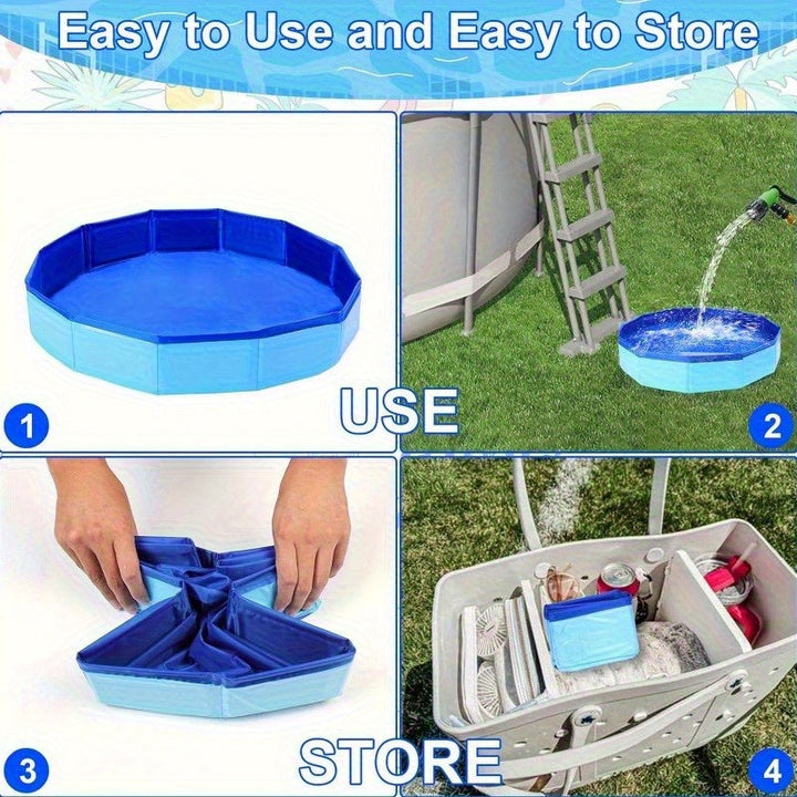 Baño de pies plegable portátil - Bañera de pies de PVC plegable con múltiples componentes, azul, ligera y portátil para la entrada al piscina, uso en salón, cuidado de pies en casa - Bañera de inmersión higiénica, no necesita electricidad, bañera de pies