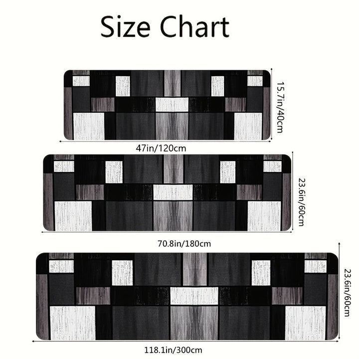 1 alfombra minimalista con diseño geométrico antideslizante para entrada, pasillo, estudio o balcón