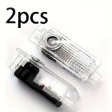 Proyector de Luz para Puerta LED BMW 2 piezas - Lámpara de Láser Transparente y Negra Luces de Cortesía para Matrícula, Accesorios Automotrices, 12-24V, Iluminación de Puertas de Coche | Carcasa Transparente | Luces Fáciles de Instalar, Proyector de Luz