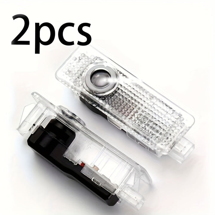 Proyector de Luz para Puerta LED BMW 2 piezas - Lámpara de Láser Transparente y Negra Luces de Cortesía para Matrícula, Accesorios Automotrices, 12-24V, Iluminación de Puertas de Coche | Carcasa Transparente | Luces Fáciles de Instalar, Proyector de Luz
