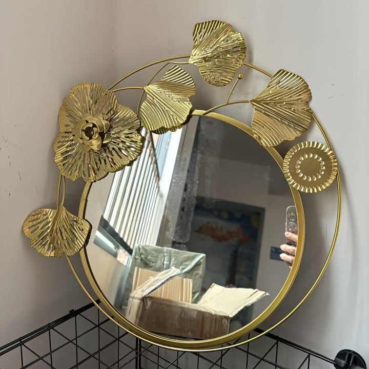 Nuevo estilo europeo moderno estilo personalidad dorado dormitorio sala de estar porche decoración de pared colgante espejo fondo pared hogar decoración suave