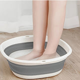 Balde Plegable Grande - Diseño Bicolor Portátil para Uso Doméstico, Cubo de Plástico Duradero para Lavandería y Remojado de Pies, Sin Necesidad de Electricidad, Ideal para Lavar la Cara, Cuidado de Manos y Regalos Festivos (Navidad/Halloween), Esencial d
