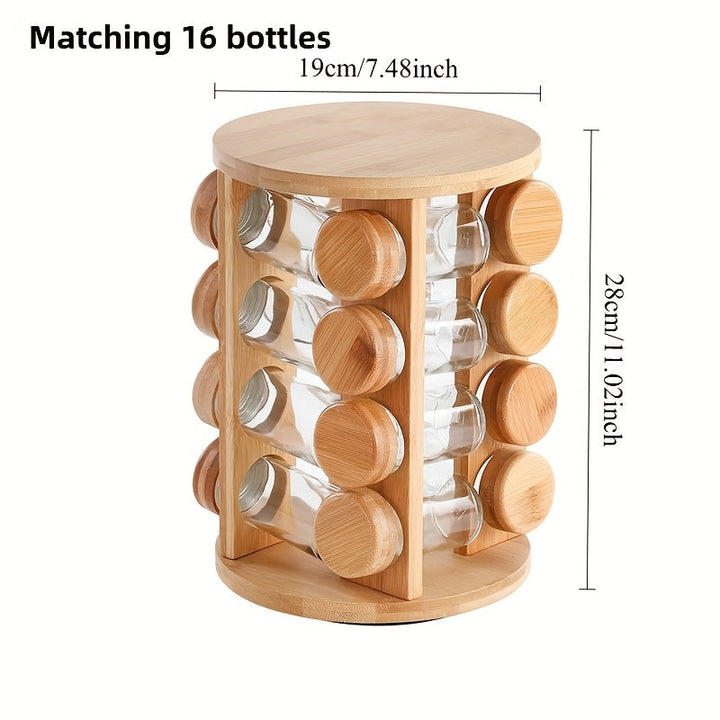 1 Estante Giratorio de Madera para Especias. Multifuncional con Varias Compartimentos y Tamaños Disponibles. Adecuado para Decoración y Almacenamiento en Cocina o Comedor. Regalo para Él o Ella. Portaespecias de Varios Niveles