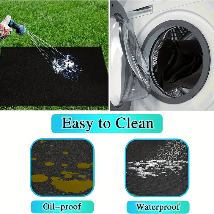 Paquete individual de 91,44 x 127,0 pulgadas para parrilla al aire libre, 60,96 x 73,66 pulgadas para fregadero, reutilizable, fácil de limpiar, superficie protectora para tierra o césped, con material plástico duradero