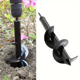 Punta de taladro para jardín de alta resistencia de 4"x12" con cuchillas de metal - 3/8" de diámetro hexagonal, mango ergonómico para plantar, mezclar suelo y cavar agujeros | Construcción metálica duradera para cavar y plantar fácilmente en jardín, césp