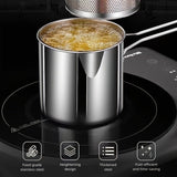 Fritadora profunda de acero inoxidable con cesta de filtro - Diseño compacto y fácil de usar, duradero y fácil de limpiar, perfecto para papas fritas crujientes, patatas fritas, pescado y pollo - Herramienta esencial de cocina para la cocina en casa.