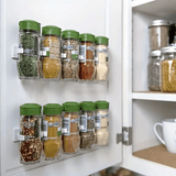 1/2/4pcs Soporte de tarro de especias de plástico sin taladro - Organizador de cocina montado en la pared con pestañas adhesivas, fáciles de ensamblar, ideal para cocinas de RV y camper, Organizador de RV | Accesorio de cocina moderno | Estante de plásti