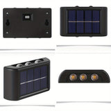 Pack de 3/4/6 Lámpara Solar LED para Pared Exterior, Luz Hacia Arriba y Abajo, Iluminación Solar IP44, Ideal para Cercas de Jardín