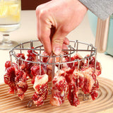 Brocheta de acero inoxidable para freidora de aire - Diseño de acceso fácil para carnes y verduras cocidas a la perfección, accesorio de cocina ideal para hornear y asar, accesorio de horno | Construcción de acero inoxidable | Armazón de cocción duradero