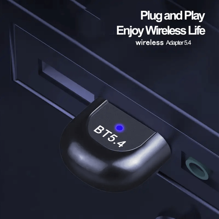 Adaptador sin varillas USB 5.4 sin Controladores, Transceptor para Computadora de Escritorio y Audífonos, Compatible con Conexión Simultánea de 7 Dispositivos, Plug-and-Play