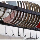 1 pieza de soporte de platos de fregadero de acero inoxidable - Soporte de almacenamiento de cocina de doble capa con soporte de utensilios desmontable y plato de drenaje, organizador de encimera que ahorra espacio, adecuado para uso doméstico y restaura