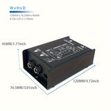 Transformador de Impedancia para Guitarra, Transformador de Adaptación de Impedancia Pasivo QudosXy DB-1 de Construcción de Hierro sin Carga de Canal Único para Guitarra, Bajo, Teclado, Negro